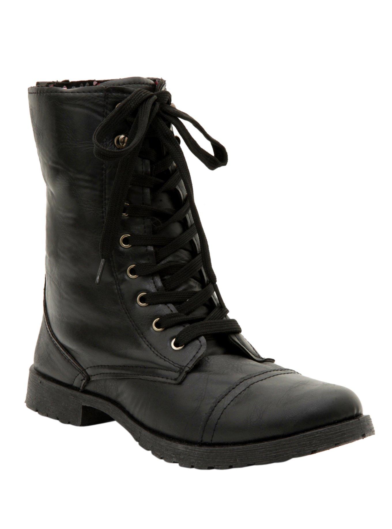 Womens floral best sale combat boots