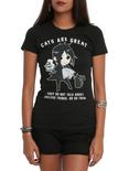 Black Butler Cats Are Great Girls T-Shirt, BLACK, hi-res