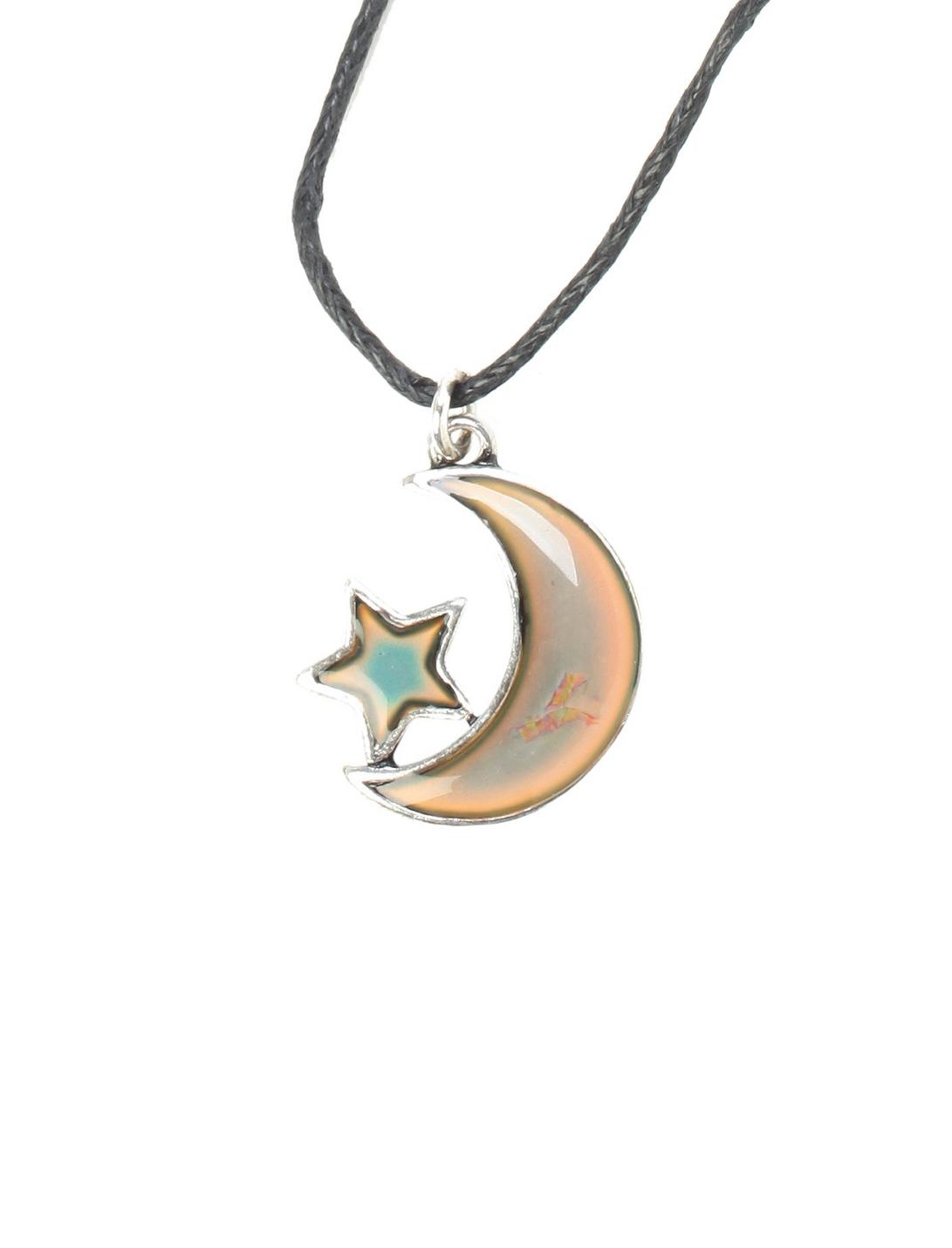 Moon & Star Mood Cord Necklace, , hi-res