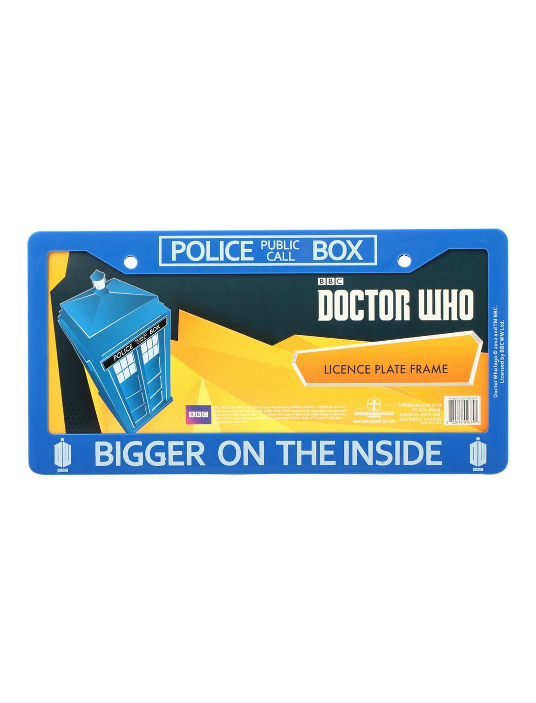 Doctor Who Bigger Inside License Plate Frame, , hi-res