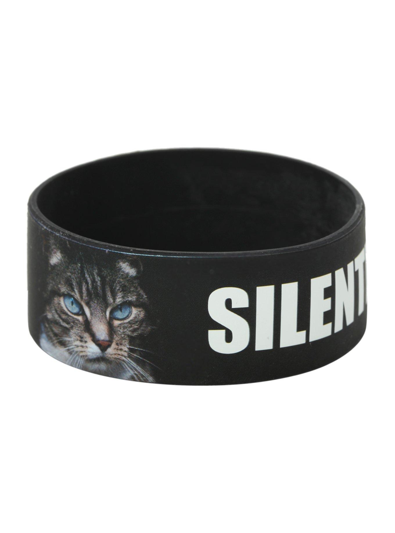Silently Judging You Cat Rubber Bracelet, , hi-res