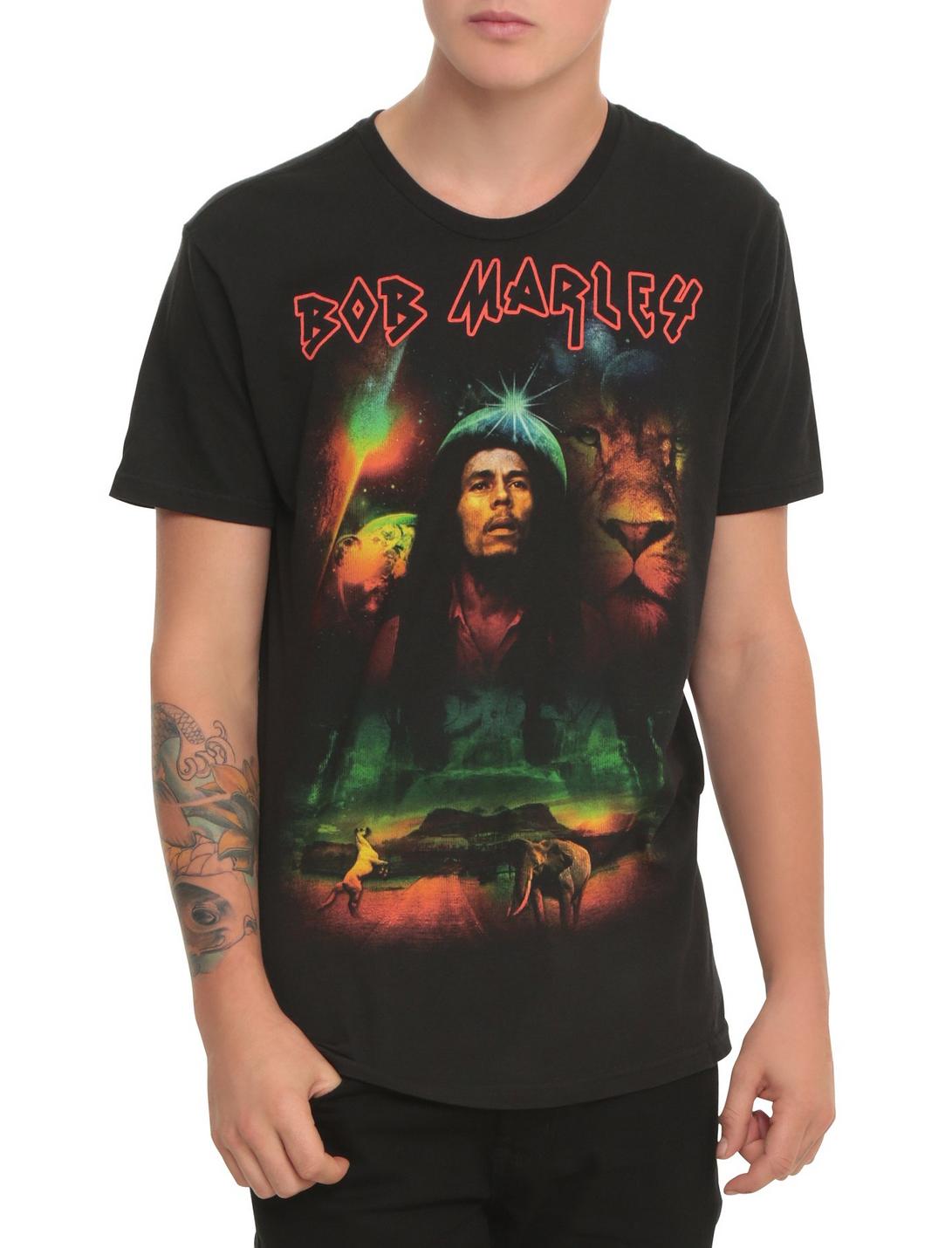 Bob Marley Galaxy T-Shirt, BLACK, hi-res