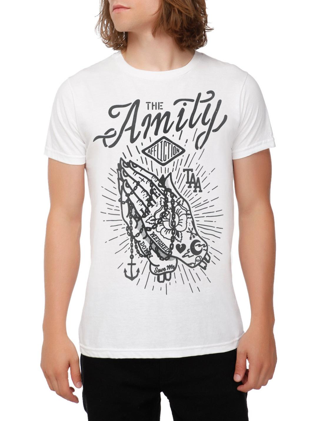 The Amity Affliction Praying Hands T-Shirt, WHITE, hi-res