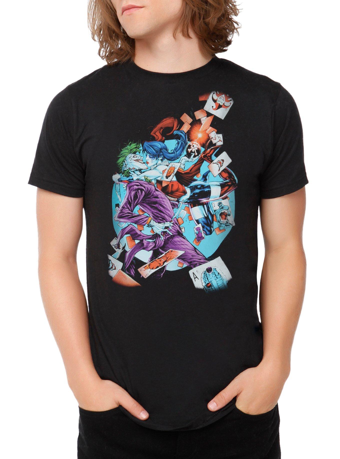 DC Comics Joker & Harley Quinn Playing Cards T-Shirt, , hi-res