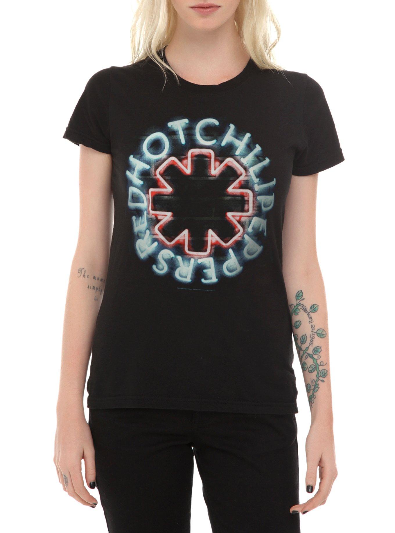 Red Hot Chili Peppers Neon Sign Logo Girls T Shirt Hot Topic