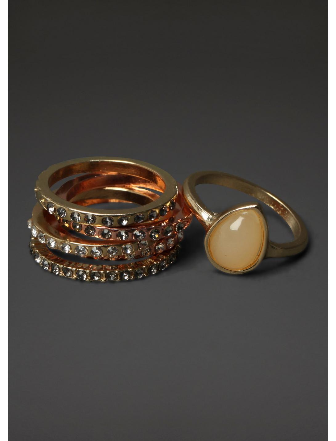 Two-Tone Gemstone Ring Set, , hi-res