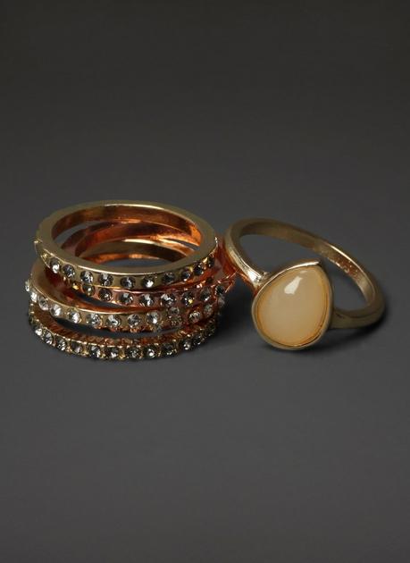Two-Tone Gemstone Ring Set | Hot Topic