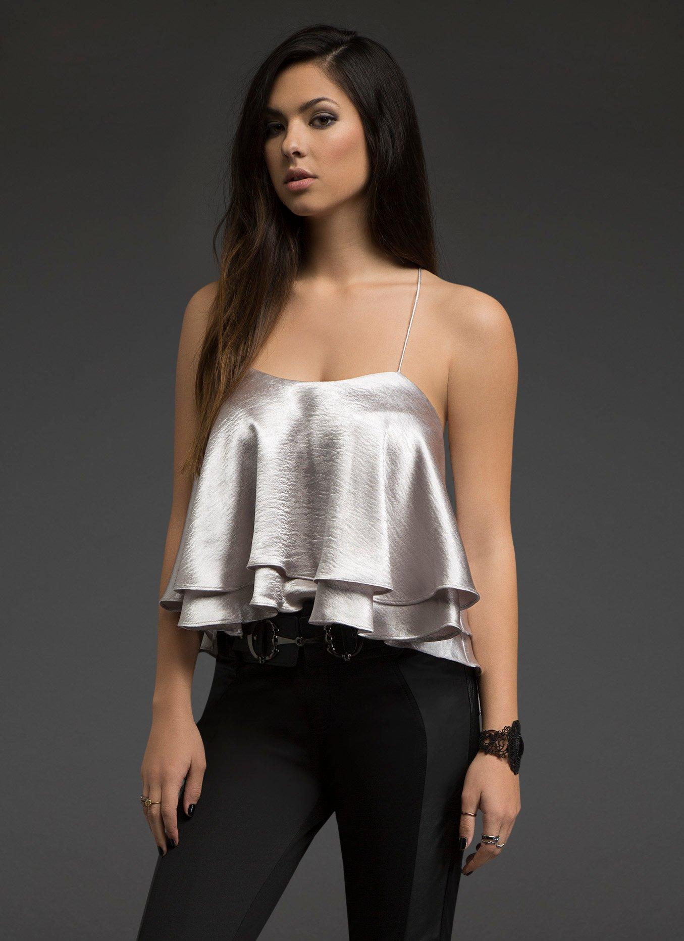 Trapeze Crop Top, SILVER, hi-res