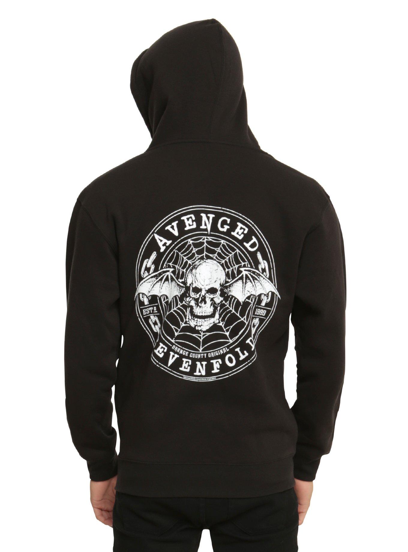 Avenged Sevenfold Web Hoodie, BLACK, hi-res