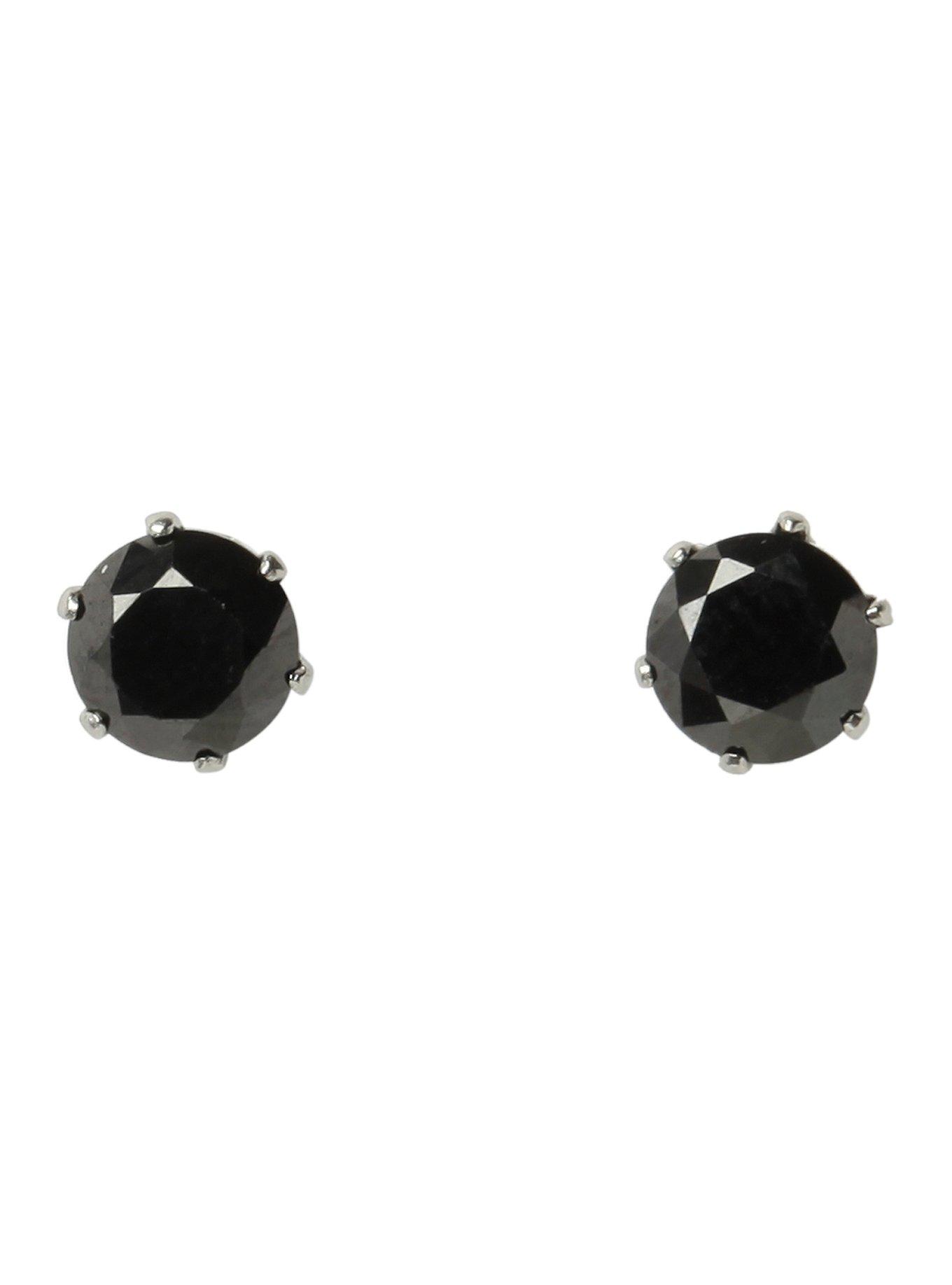 black cz stud earrings