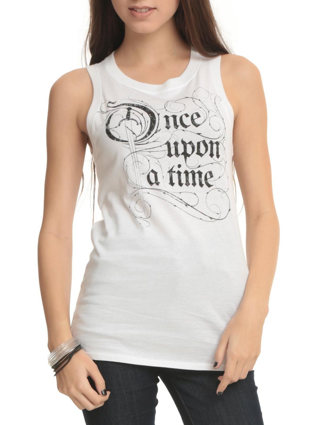 Once Upon A Time Logo Girls Muscle Top, WHITE, hi-res