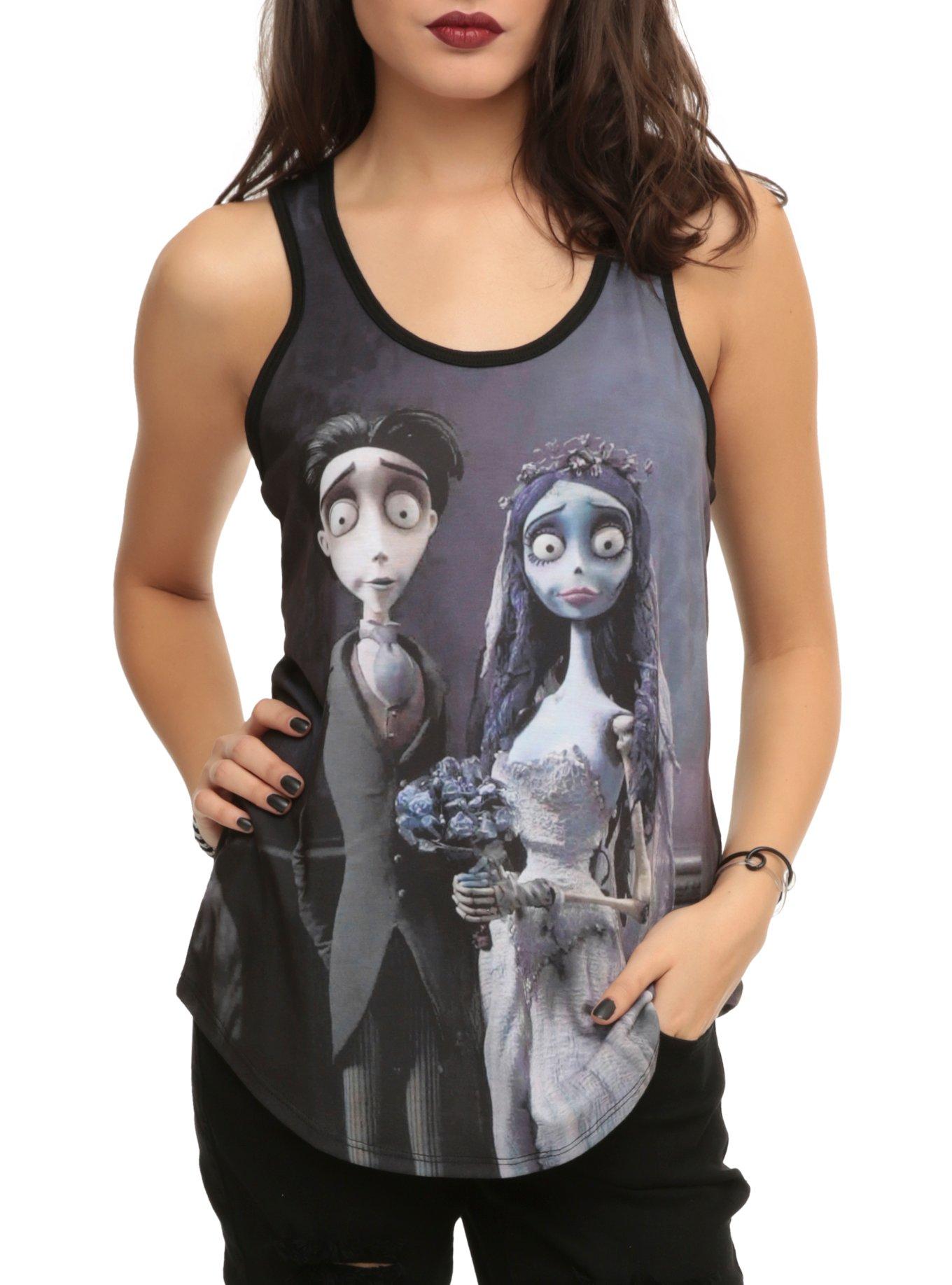 Corpse Bride Wedding Girls Tank Top, BLACK, hi-res
