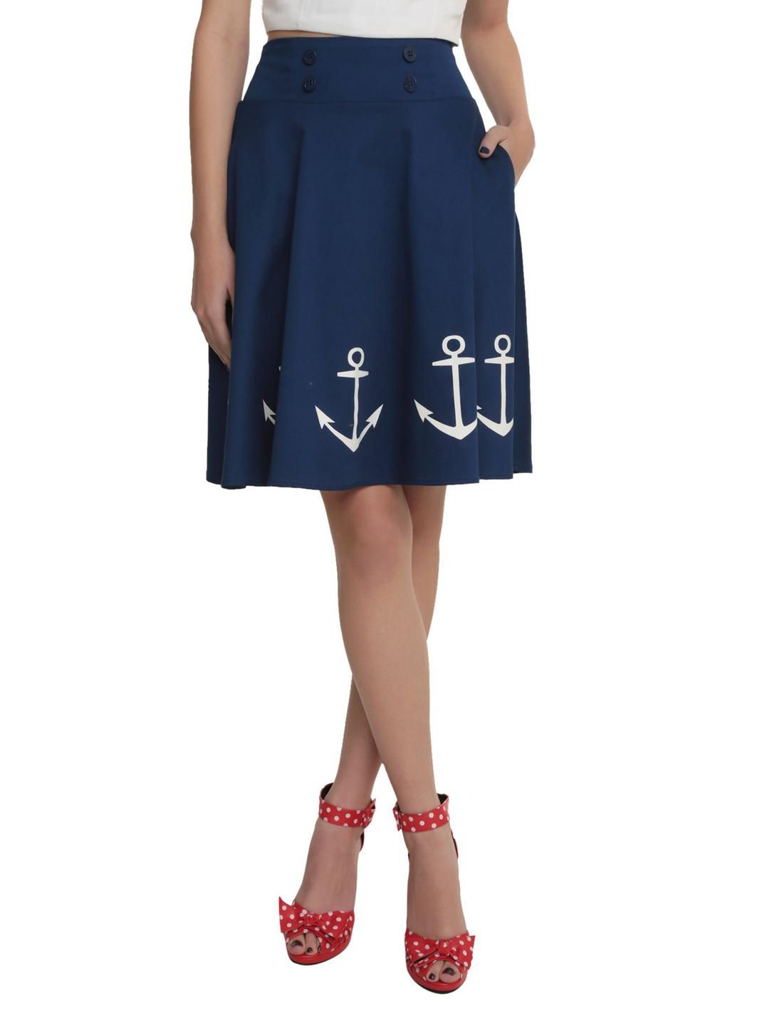 Anchor Sailor Skirt, NAVY, hi-res