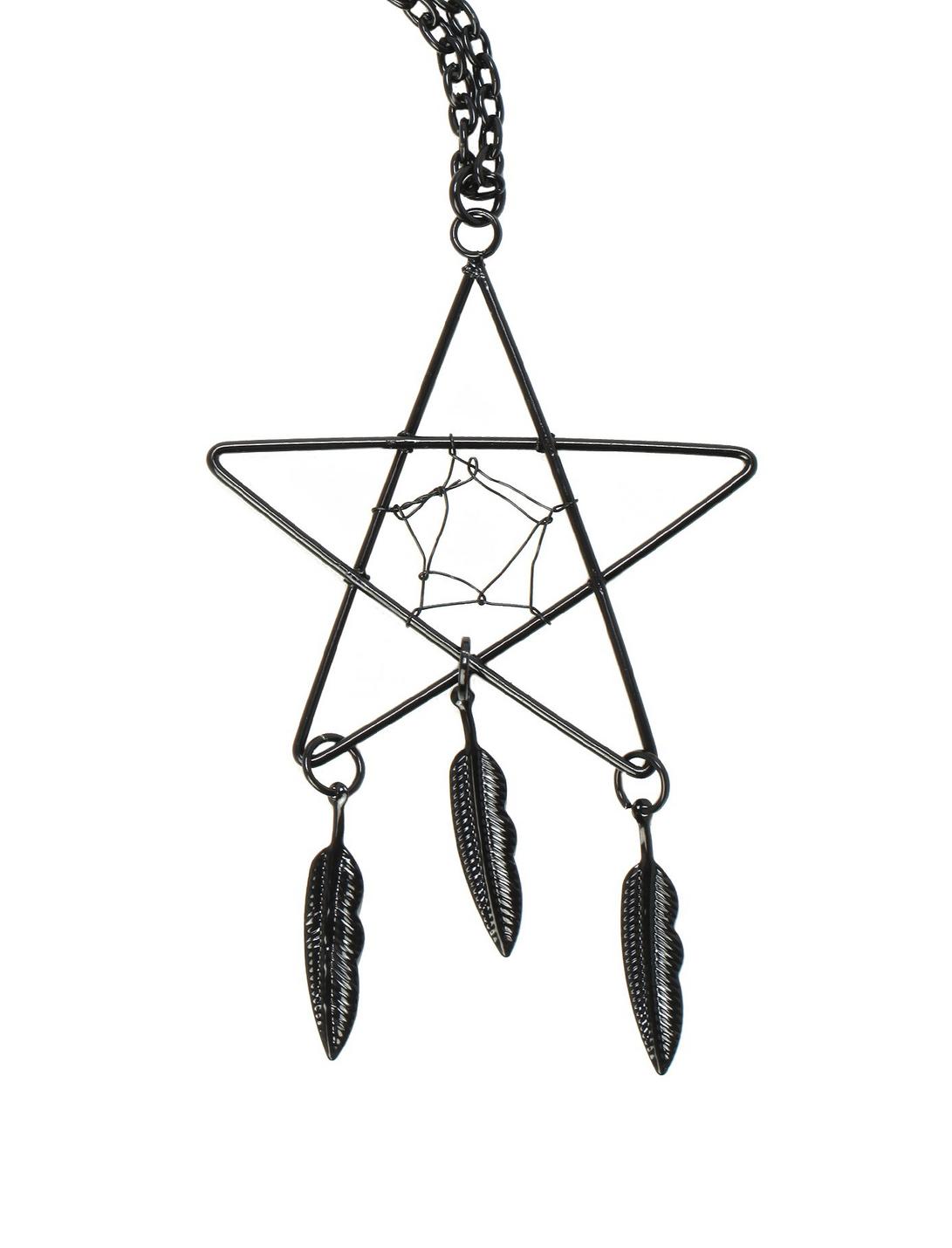 LOVEsick Pentagram Dreamcatcher Necklace, , hi-res