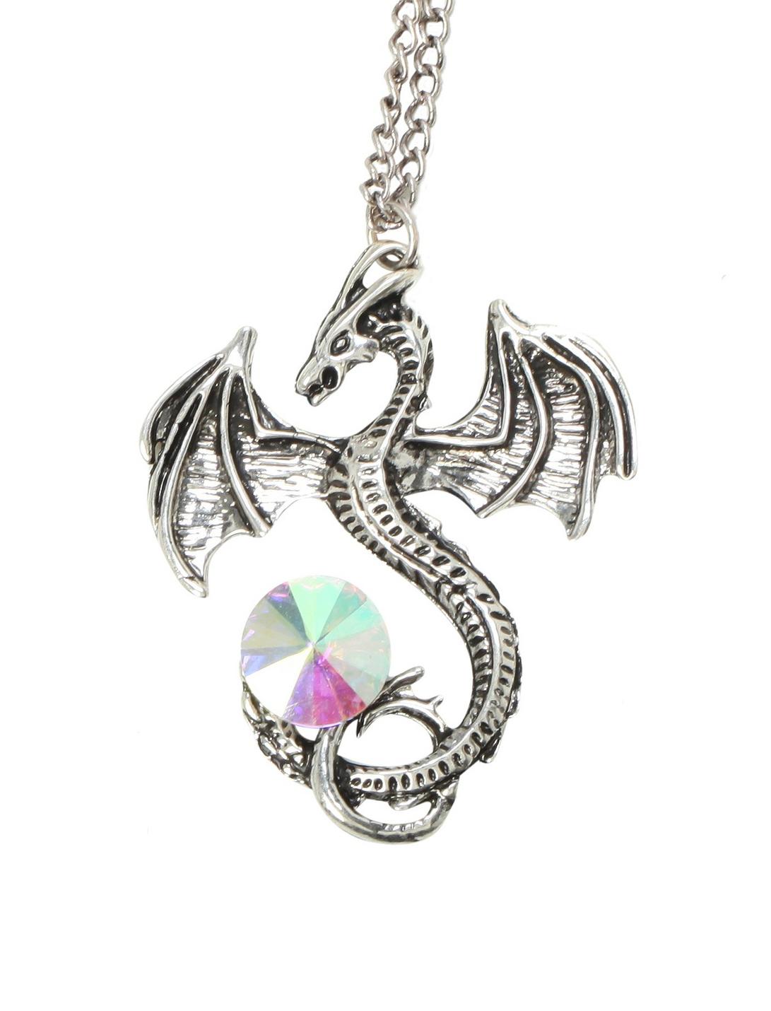 LOVEsick Dragon Iridescent Gem Long Necklace, , hi-res