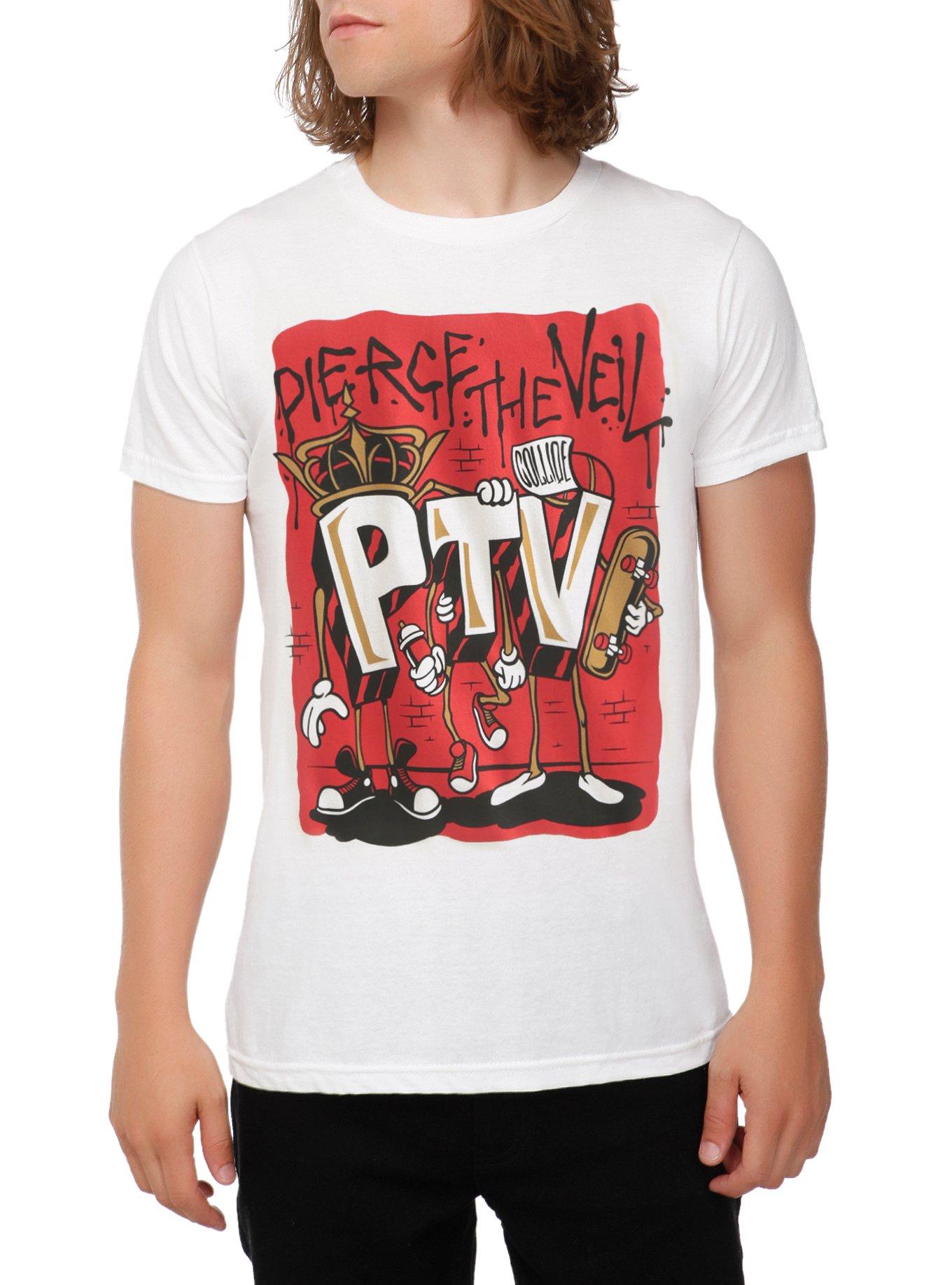 Pierce The Veil PTV Graffiti T-Shirt, WHITE, hi-res