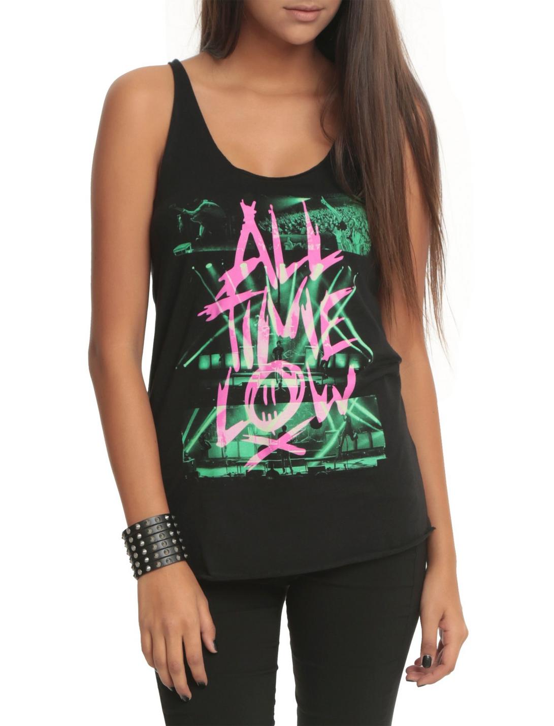 All Time Low Pink Logo Girls Tank Top, BLACK, hi-res