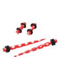 Acrylic Red & White Polka Dot Micro Taper And Plug 4 Pack, RED, hi-res