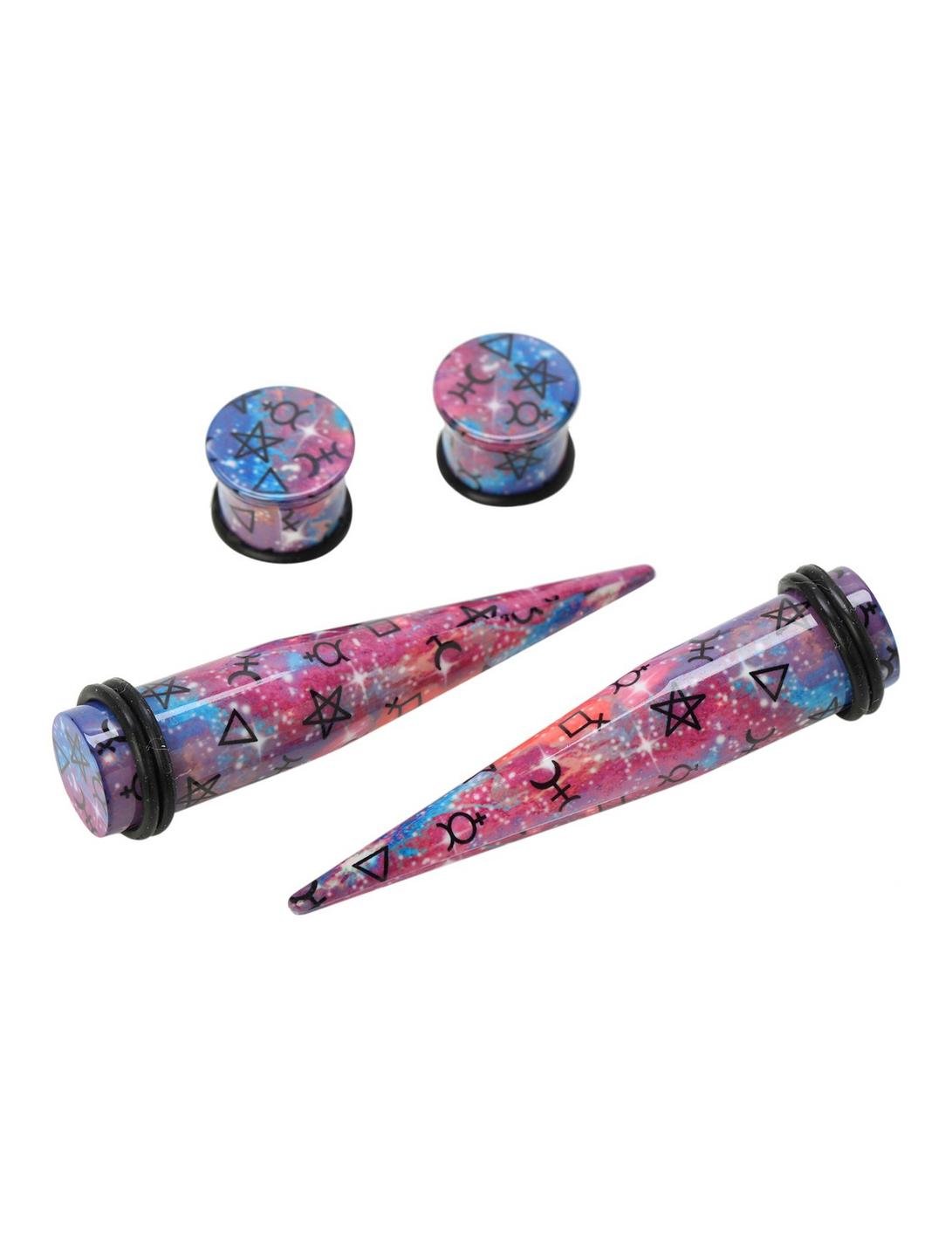 Acrylic Galaxy Astrology Taper And Plug 4 Pack, MULTI, hi-res