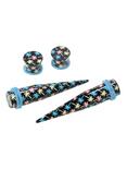 Acrylic Pastel Palm Tree Taper And Plug 4 Pack, BLACK, hi-res