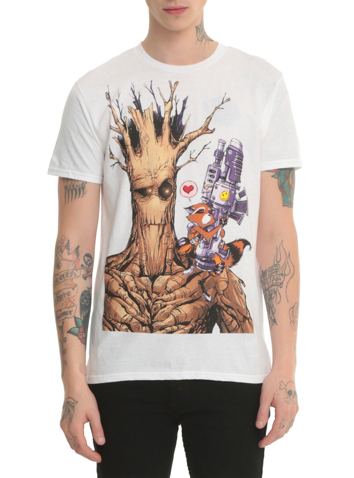 Maglietta Groot Guardians Of The Galaxy – Gildan 100% Cotone, Tascabile, Taglio Regular, Unisex