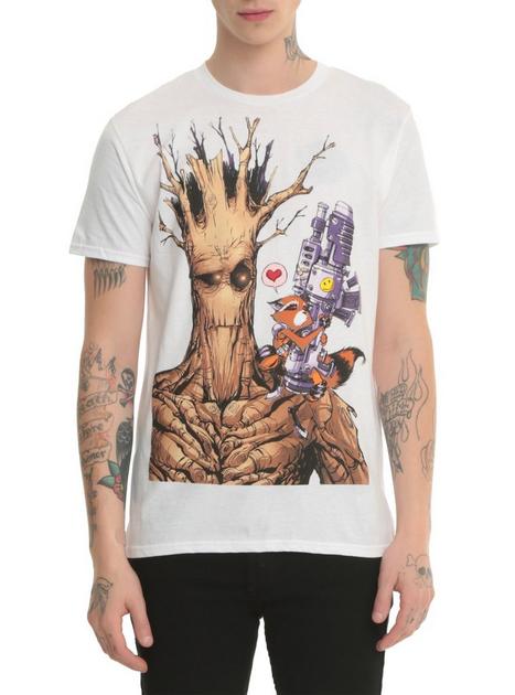 Marvel Guardians Of The Galaxy Rocket & Groot T-Shirt | Hot Topic