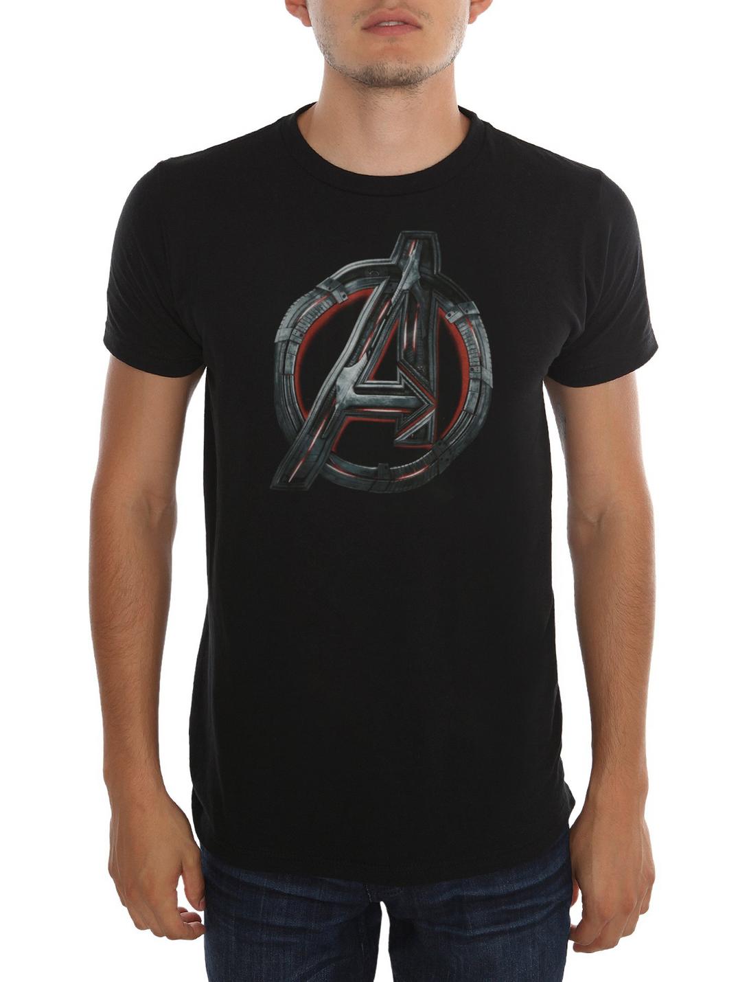 Marvel The Avengers: Age Of Ultron Logo T-Shirt, BLACK, hi-res