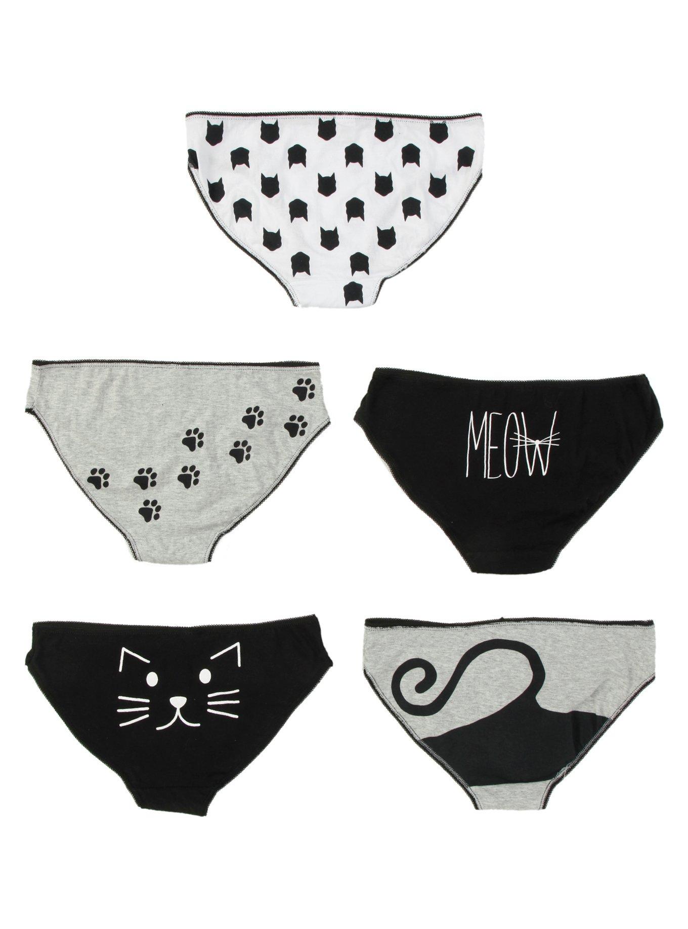 Cat Print Panties (Pack of 5)