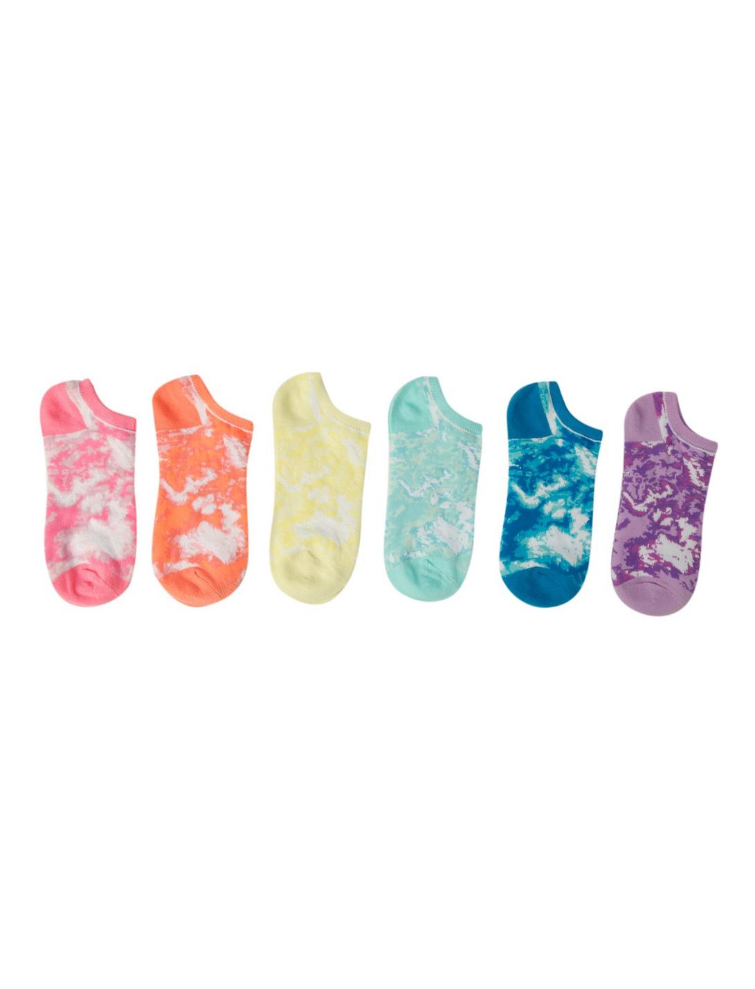LOVEsick Rainbow Camo No-Show Socks 6 Pair, , hi-res