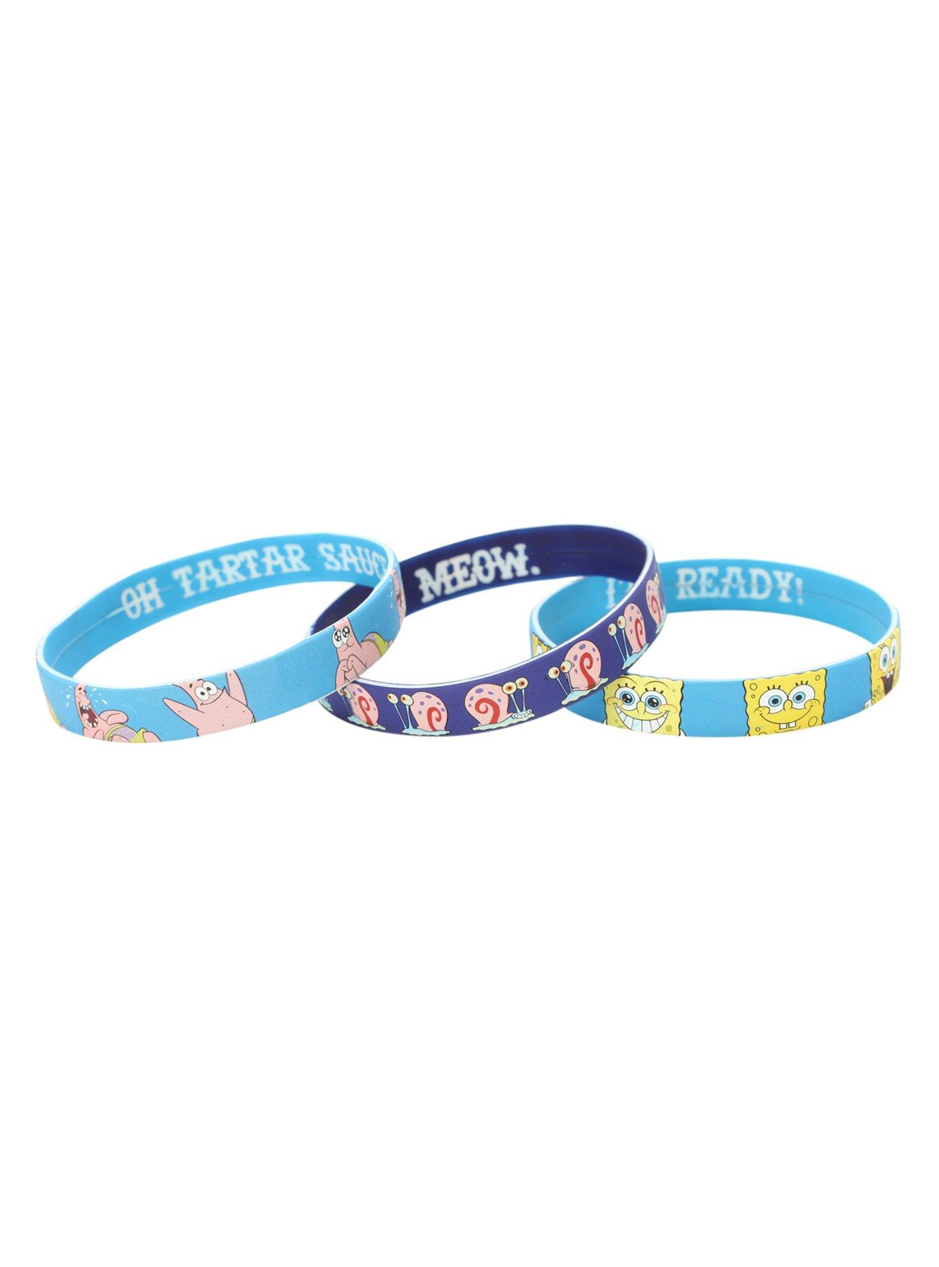 SpongeBob SquarePants Characters Rubber Bracelet 3 Pack, , hi-res