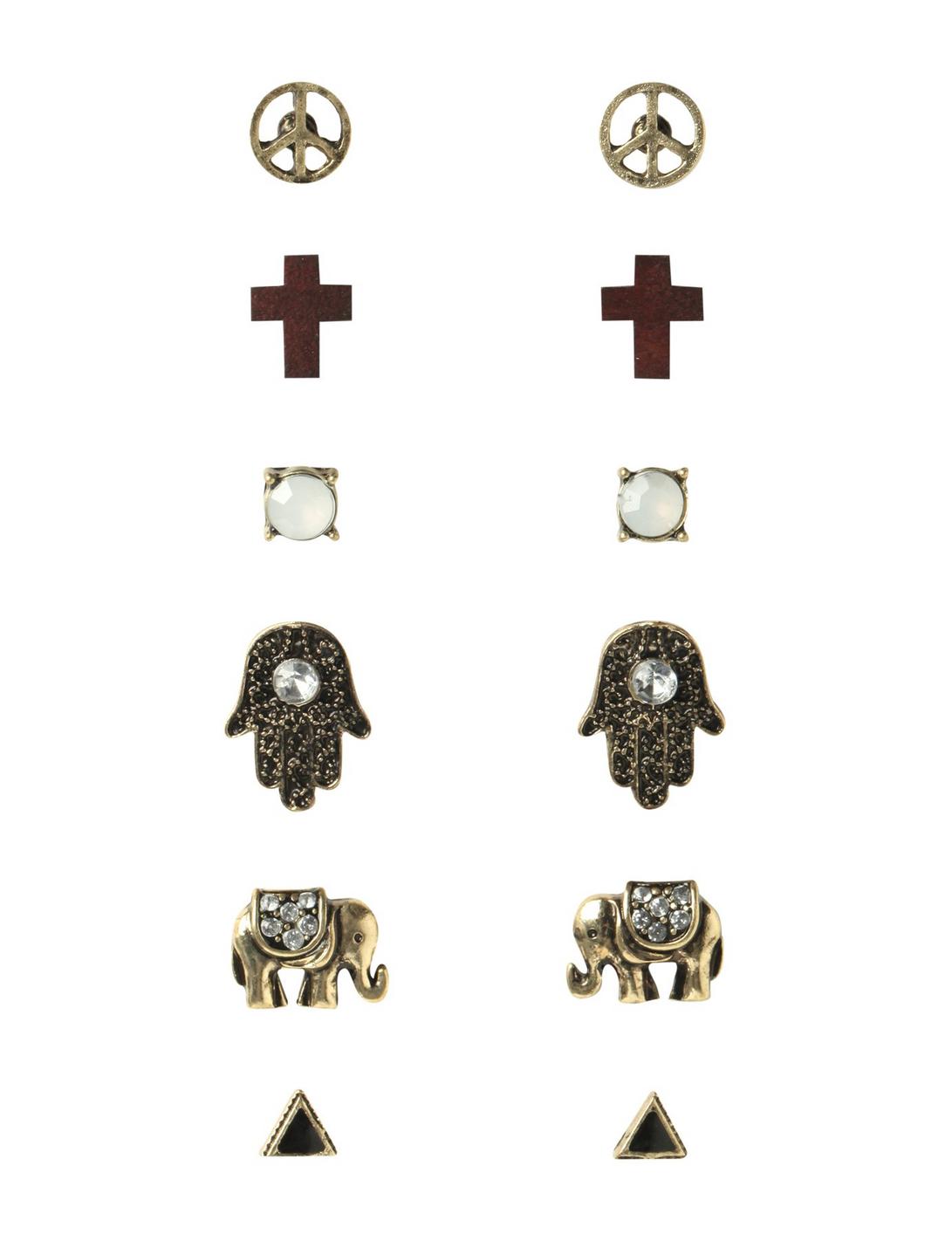 LOVEsick Spiritual Symbols Earrings 6 Pair, , hi-res