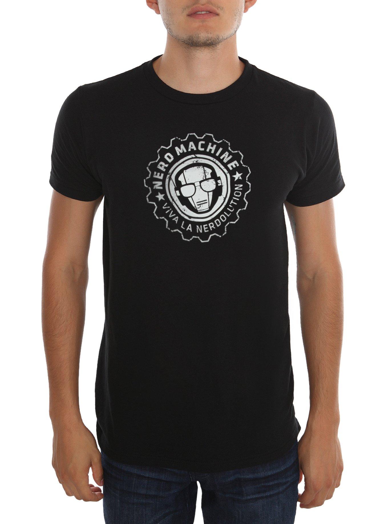 The Nerd Machine Viva La Nerdolution T-Shirt, BLACK, hi-res