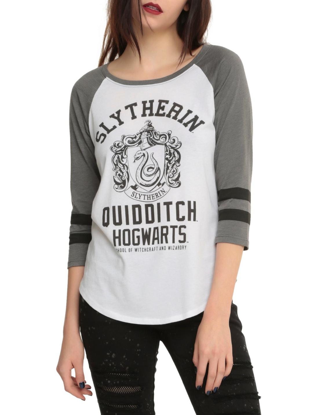 Harry Potter Slytherin Quidditch Girls Raglan, BLACK, hi-res