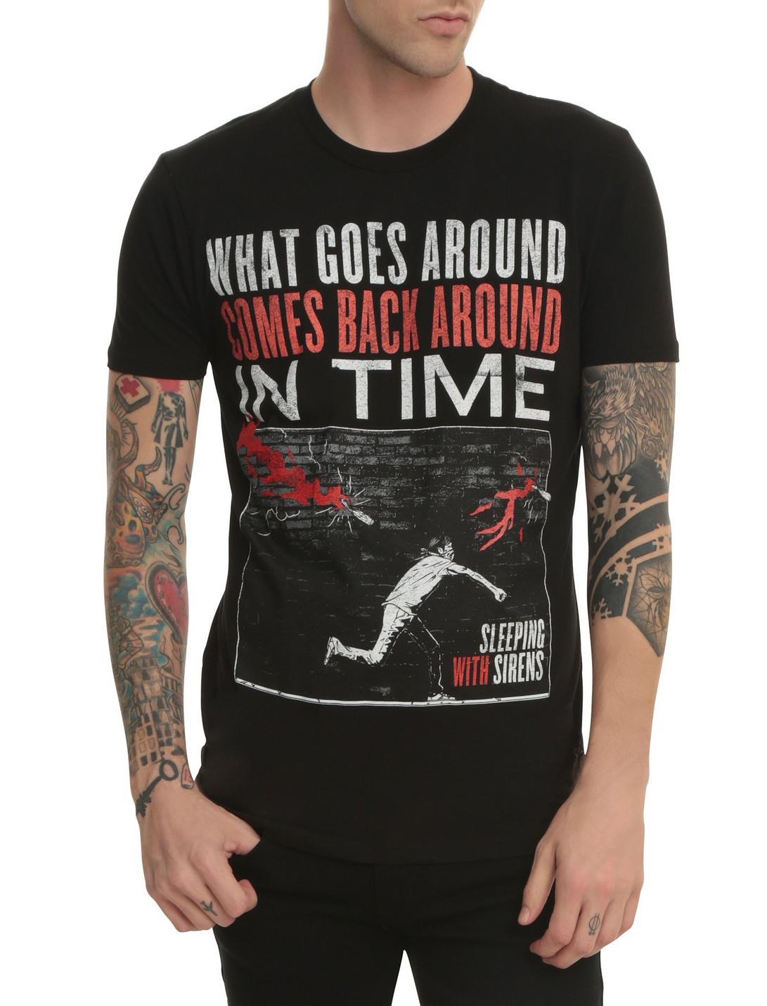Sleeping With Sirens What Goes Around T-Shirt, BLACK, hi-res