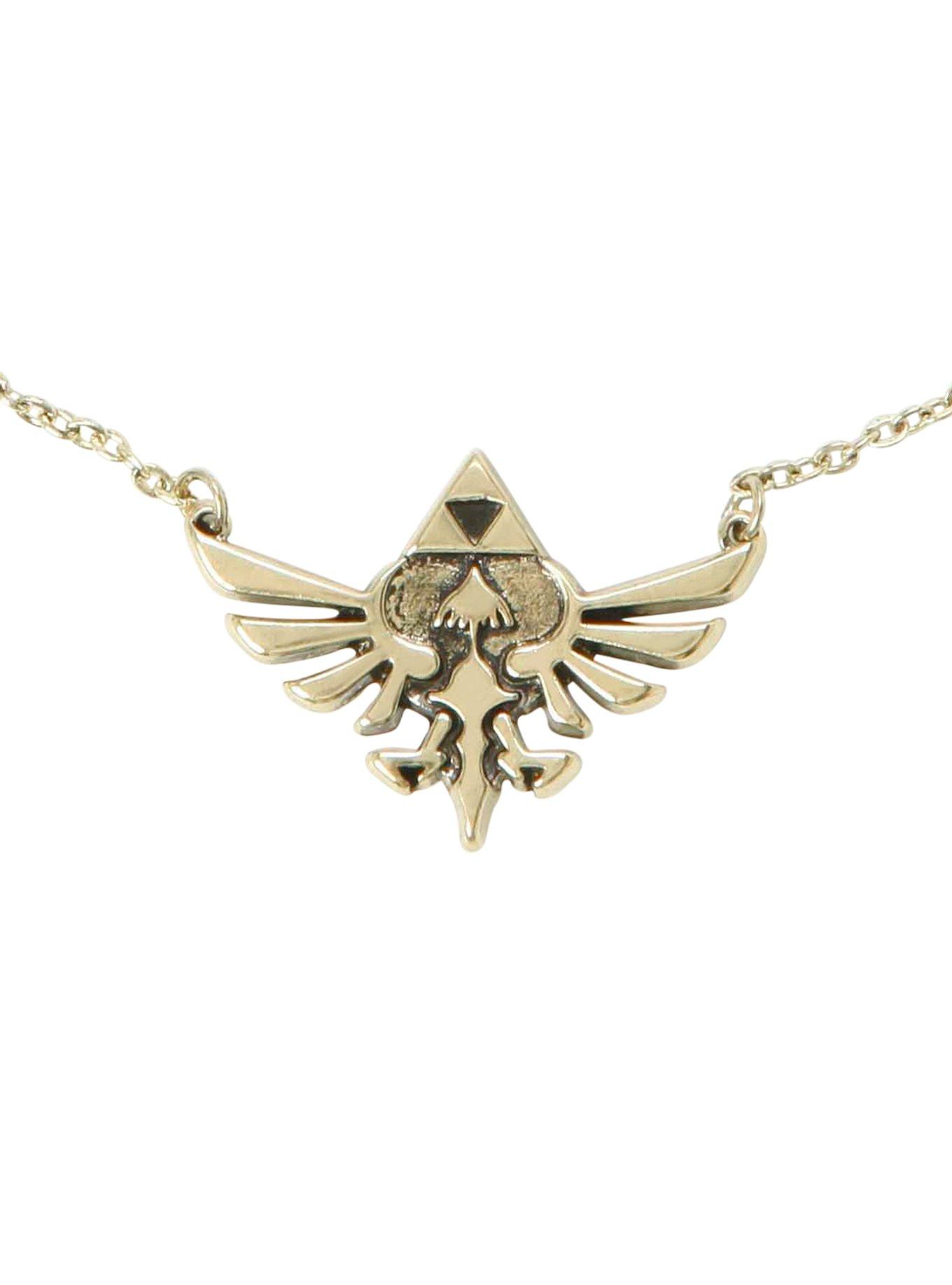 The Legend of Zelda Triforce Necklace Shield Shaped Pendant Charms