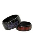 DC Comics The Joker Harley Quinn Ring Set, , hi-res