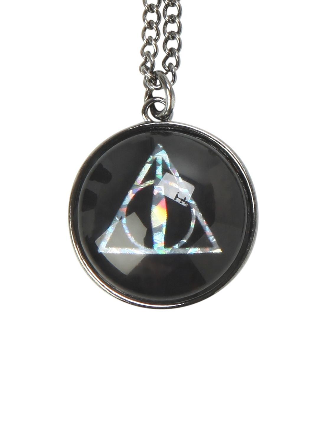 Harry Potter Reflective Deathly Hallows Necklace, , hi-res
