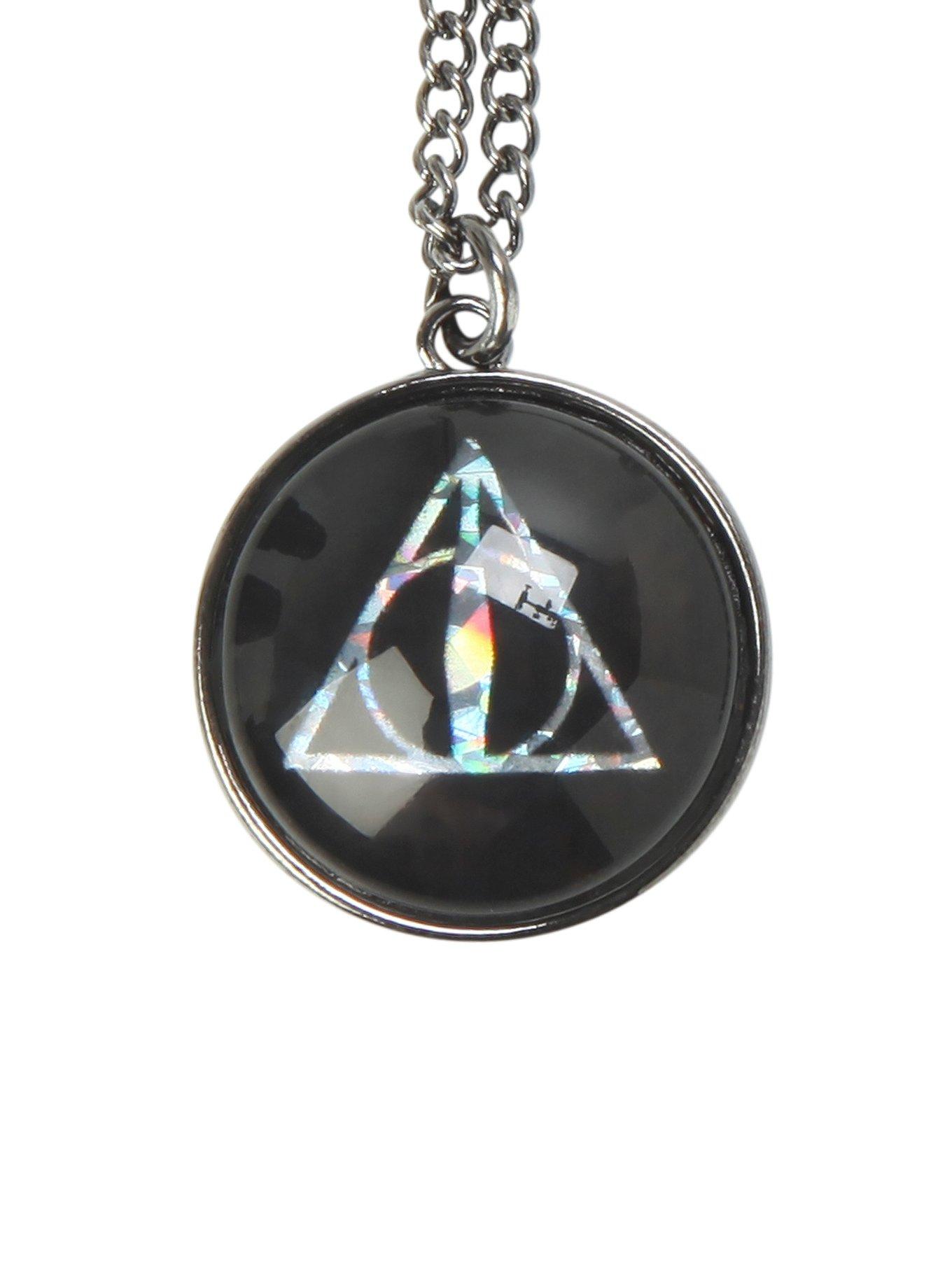 Harry Potter Reflective Deathly Hallows Necklace, , hi-res