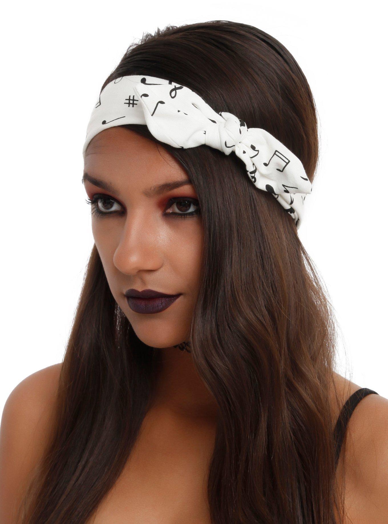 LOVEsick Music Note Bow Stretchy Headband, , hi-res
