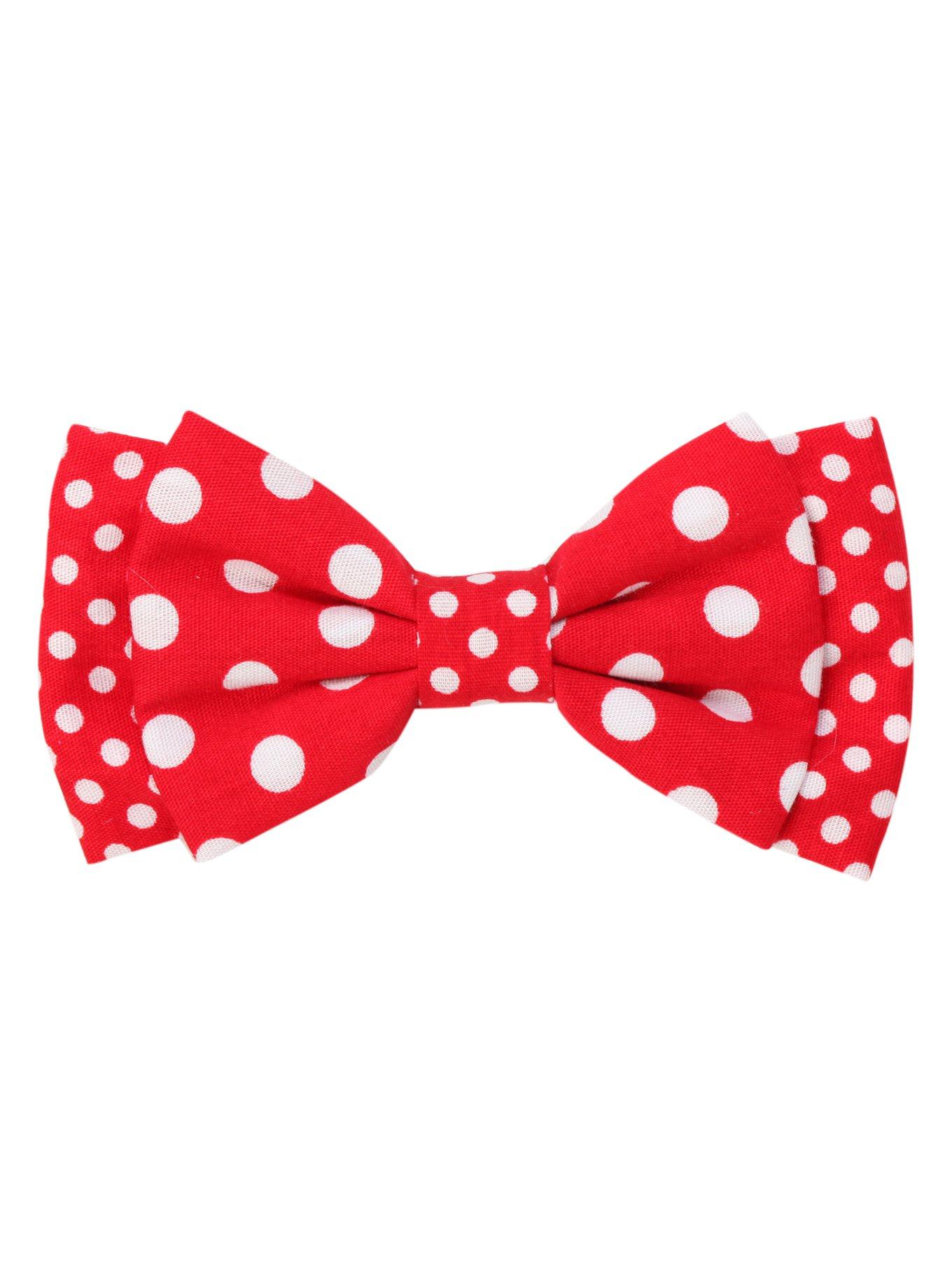 Red & White Polka Dot Hair Bow, , hi-res