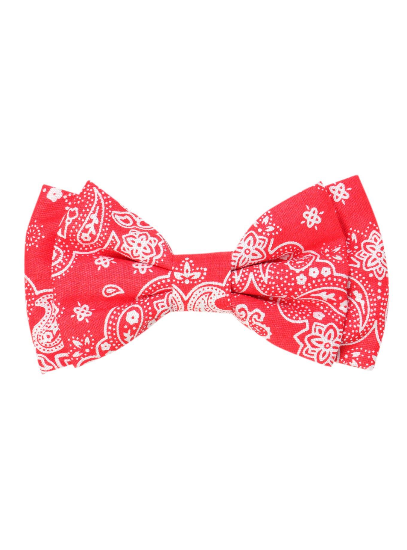 Red Bandana Hair Bow, , hi-res