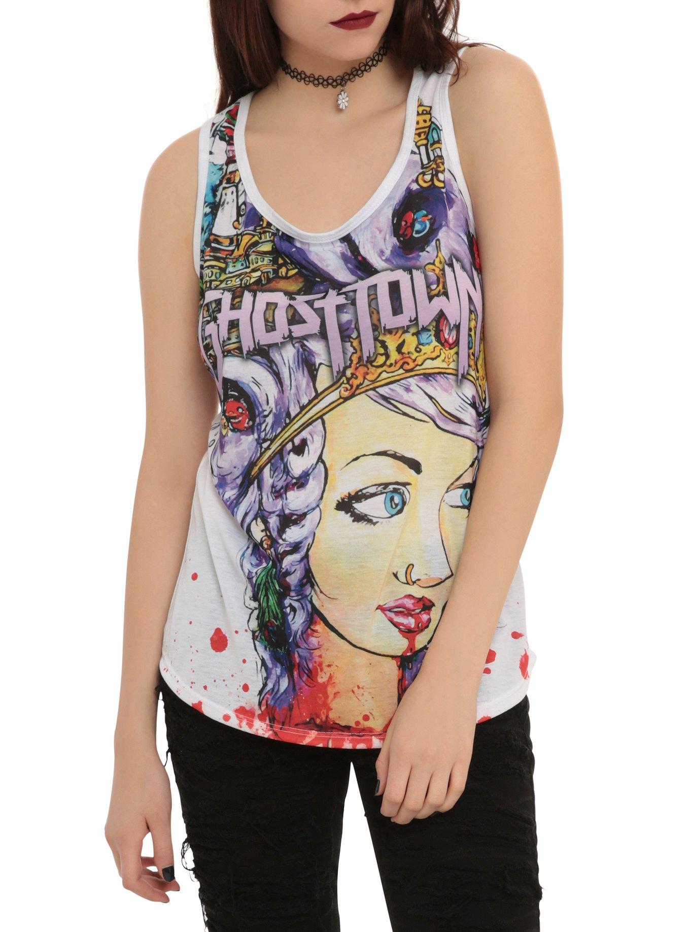Ghost Town Off With Her Head Sublimation Girls Tank Top, BLACK, hi-res