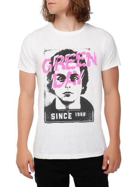 【新品】GREEN DAY WHITE TEE Green Day Men's Sketched Up Short Sleeve Graphic Cotton T-Shirt