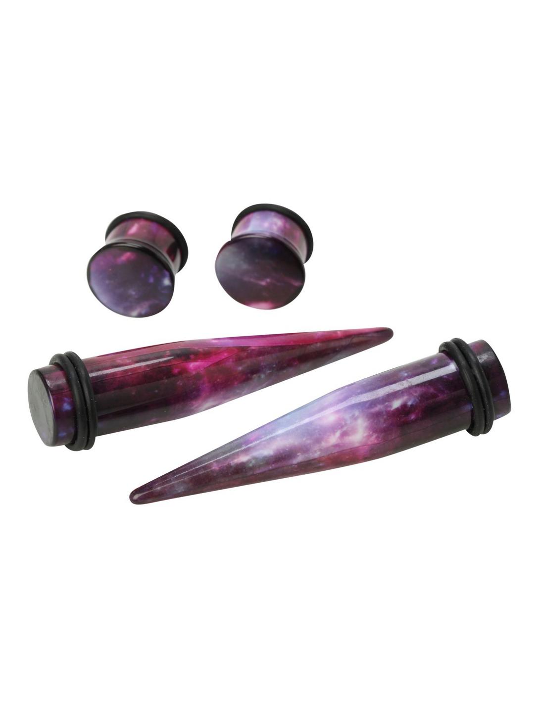 Acrylic Galaxy Taper And Plug 4 Pack, MULTI, hi-res