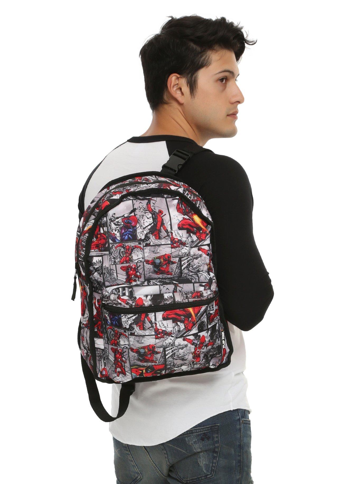 Marvel Deadpool Mask Comic Reversible Backpack Hot Topic