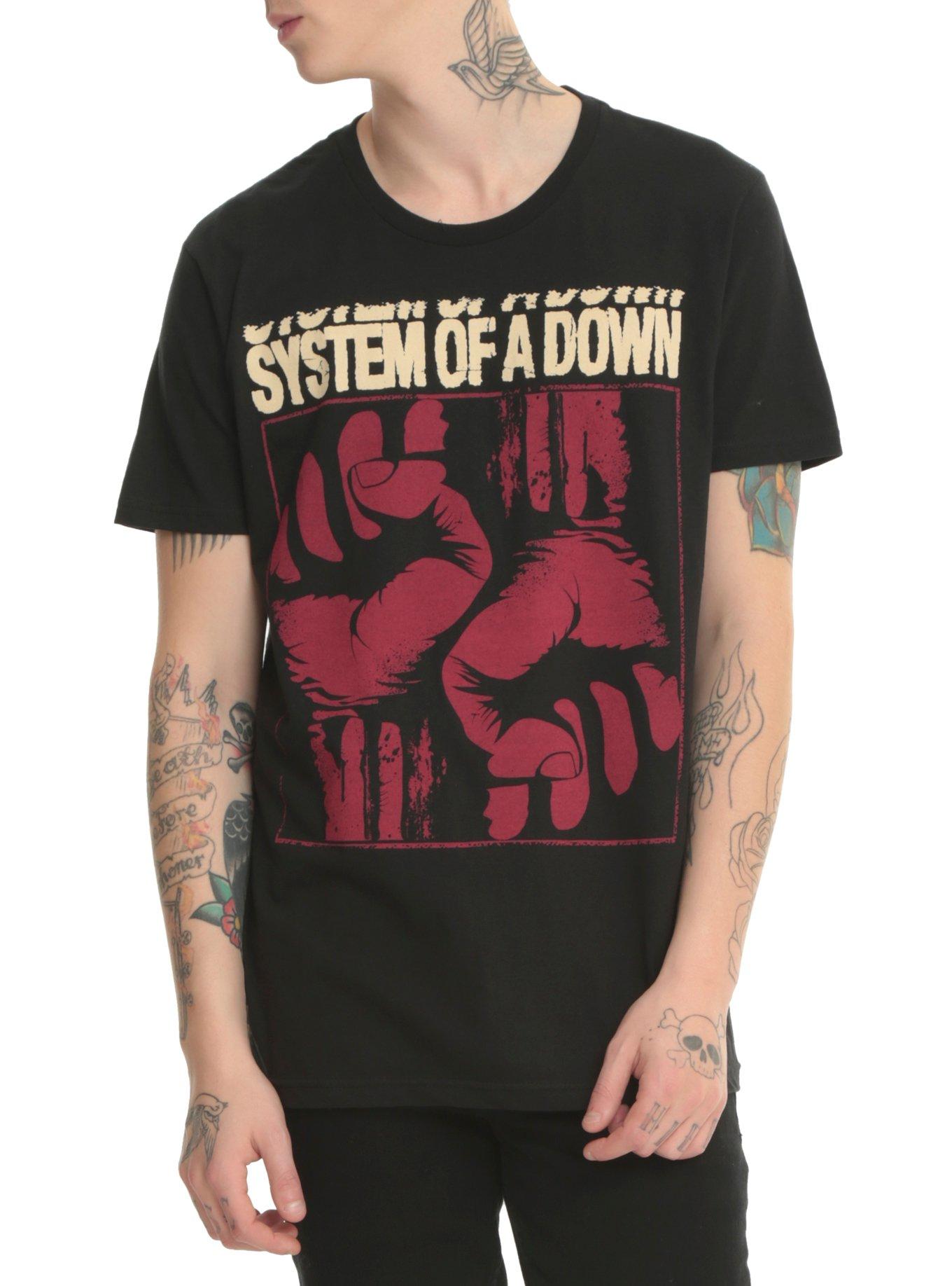 System Of A Down Fists T-Shirt, BLACK, hi-res