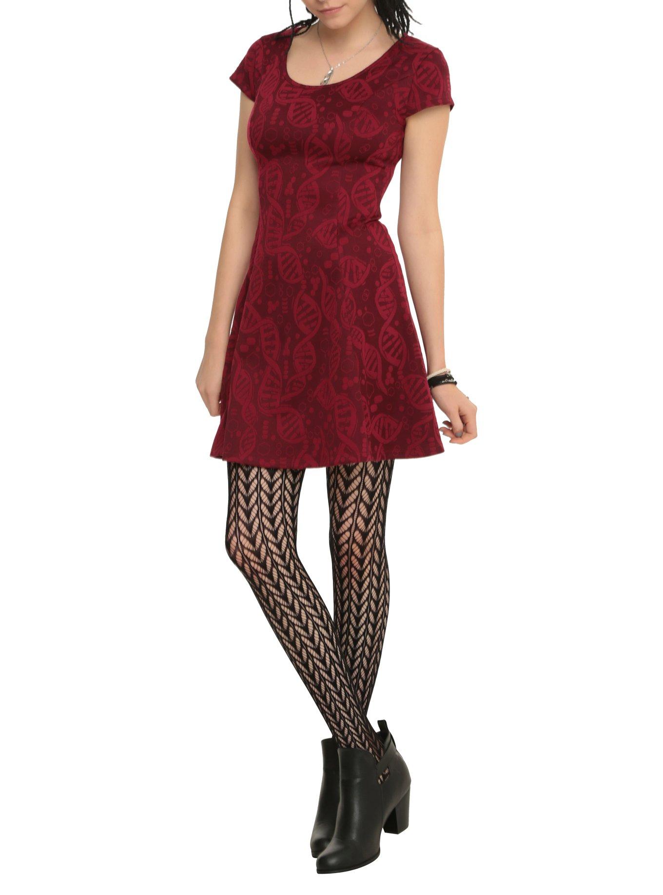 Orphan Black Fit & Flare Dress, BURGUNDY, hi-res