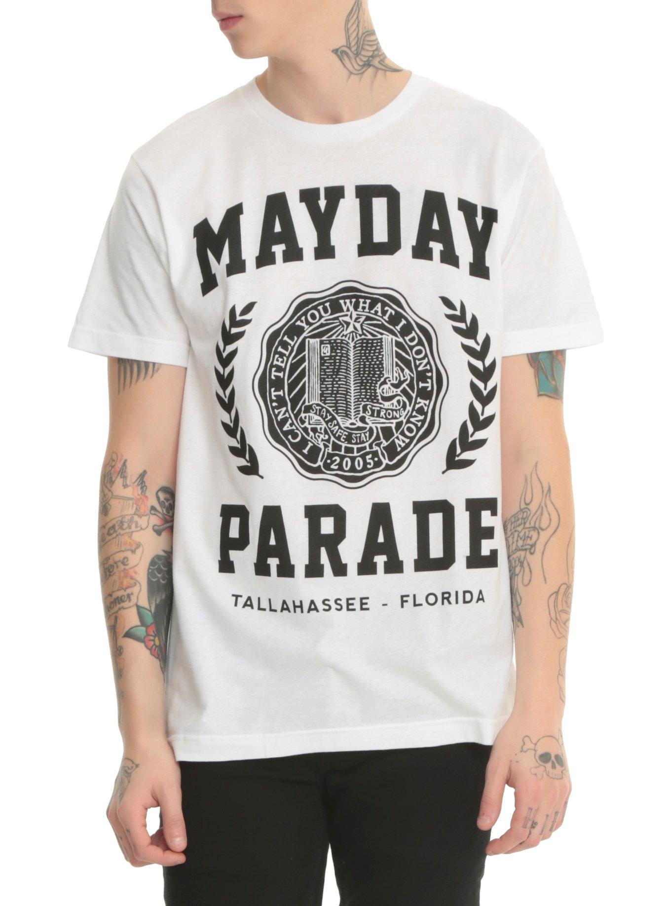 Mayday Parade College Seal T-Shirt, WHITE, hi-res