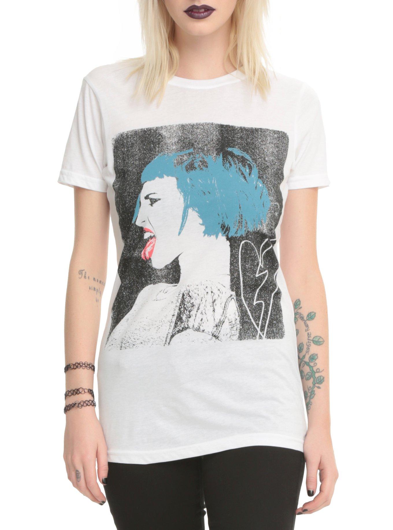 Paramore Hayley Tongue Girls T-Shirt, WHITE, hi-res