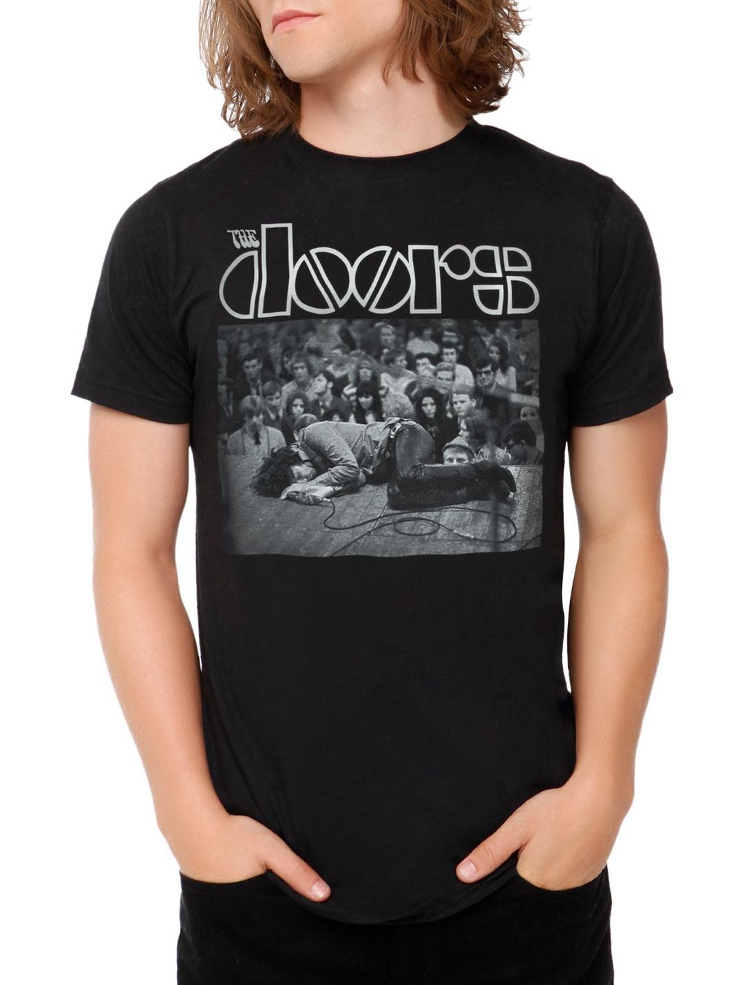 The Doors Jim Passed Out On Stage T-Shirt, BLACK, hi-res